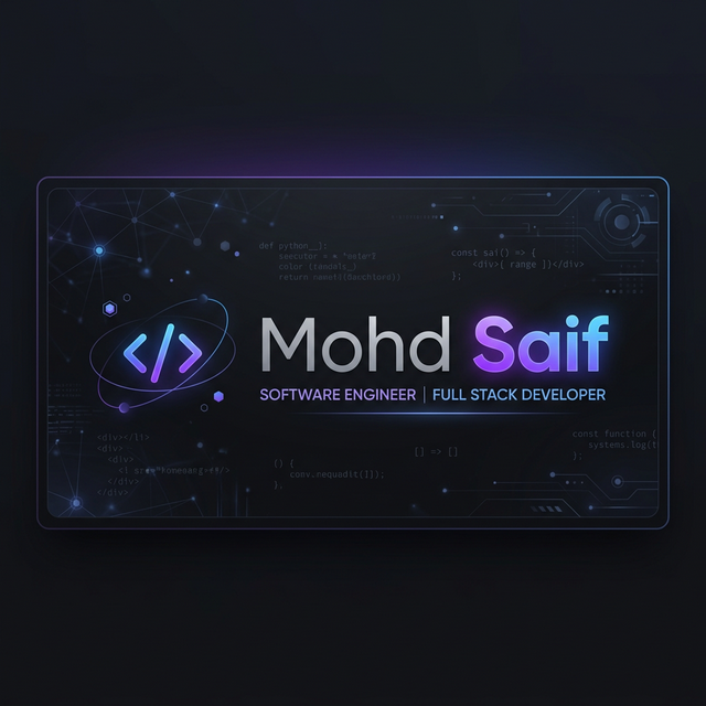 Mohd Saif | Full-Stack Developer & Softw...